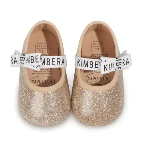 HsdsBebe Infant Baby Girls Mary Jane Flats Bow Non-Slip Soft Sole Princess Toddler First Walkers Sneaker Wedding Dress Shoes - 4