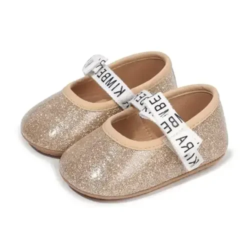 HsdsBebe Infant Baby Girls Mary Jane Flats Bow Non-Slip Soft Sole Princess Toddler First Walkers Sneaker Wedding Dress Shoes - 2