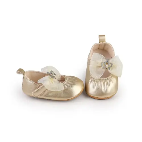HsdsBebe Infant Baby Girls Mary Jane Flats Bow Non-Slip Soft Sole Princess Toddler First Walkers Sneaker Wedding Dress Shoes - 5
