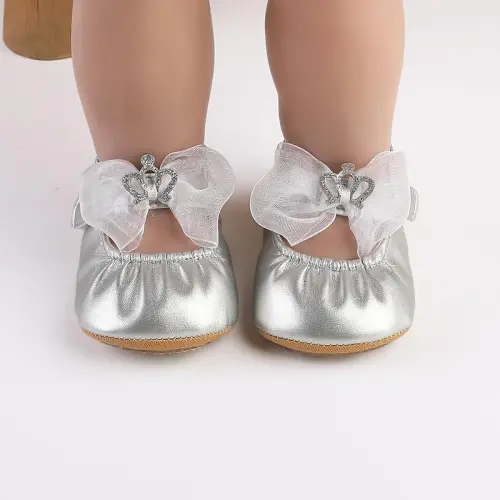 HsdsBebe Infant Baby Girls Mary Jane Flats Bow Non-Slip Soft Sole Princess Toddler First Walkers Sneaker Wedding Dress Shoes - HSDSBEBE (1)