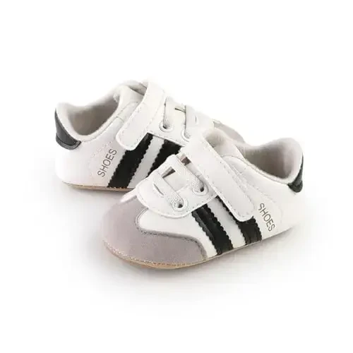 HsdsBebe Baby Boys Girls Pu Leather Hard Bottom Walking Sneakers Toddler Rubber Sole First Walkers Infant Cartoon Slippers Crib Shoes - 4