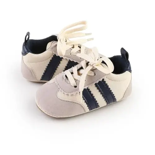 HsdsBebe Baby Boys Girls Pu Leather Hard Bottom Walking Sneakers Toddler Rubber Sole First Walkers Infant Cartoon Slippers Crib Shoes - 4