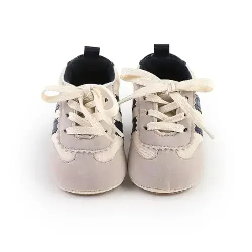 HsdsBebe Baby Boys Girls Pu Leather Hard Bottom Walking Sneakers Toddler Rubber Sole First Walkers Infant Cartoon Slippers Crib Shoes - 5
