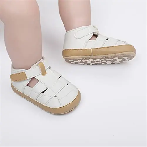 HsdsBebe Baby Boys Girls Pu Leather Hard Bottom Walking Sneakers Toddler Rubber Sole First Walkers Infant Cartoon Slippers Crib Shoes - HSDSBEBE (1)