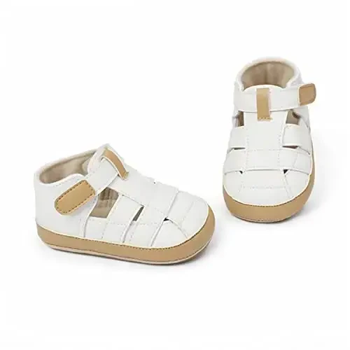 HsdsBebe Baby Boys Girls Pu Leather Hard Bottom Walking Sneakers Toddler Rubber Sole First Walkers Infant Cartoon Slippers Crib Shoes - 3