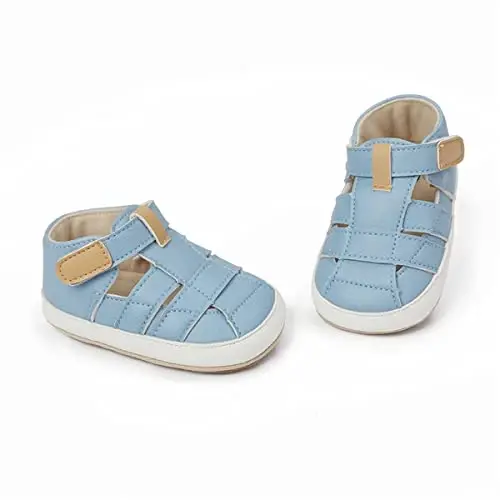 HsdsBebe Baby Boys Girls Pu Leather Hard Bottom Walking Sneakers Toddler Rubber Sole First Walkers Infant Cartoon Slippers Crib Shoes - 3