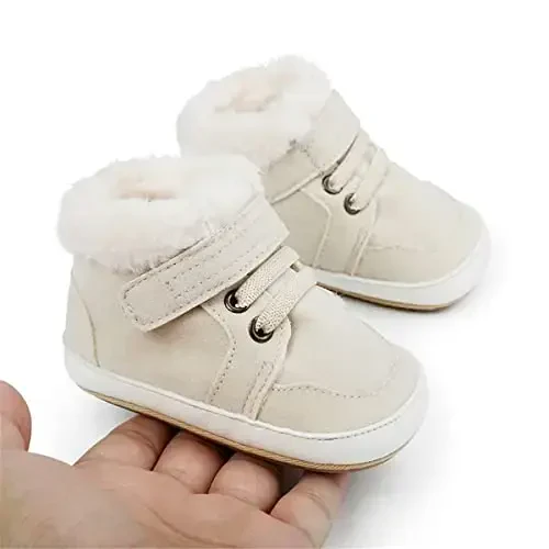 HsdsBebe Baby Boys Girls Pu Leather Hard Bottom Walking Sneakers Toddler Rubber Sole First Walkers Infant Cartoon Slippers Crib Shoes - 3