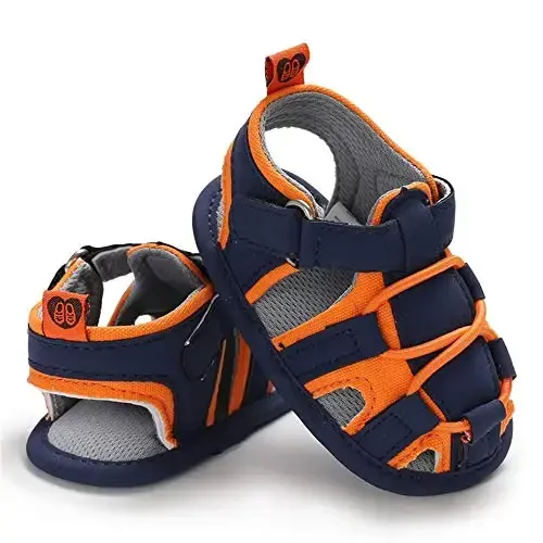 HsdsBebe Infant Baby Boys Girls Summer Beach Sandals Breathable Athletic Anti-slip Soft Sole Newborn First Walker Crib Shoes - 4