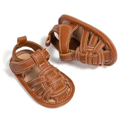 HsdsBebe Infant Baby Boys Girls Summer Beach Sandals Breathable Athletic Anti-slip Soft Sole Newborn First Walker Crib Shoes - 3