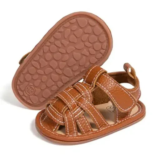 HsdsBebe Infant Baby Boys Girls Summer Beach Sandals Breathable Athletic Anti-slip Soft Sole Newborn First Walker Crib Shoes - 4