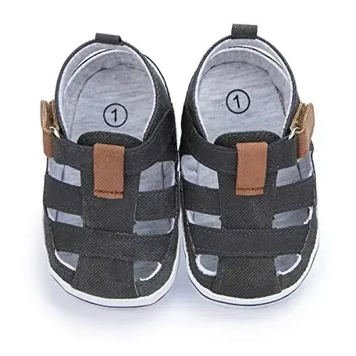 HsdsBebe Infant Baby Boys Girls Summer Beach Sandals Breathable Athletic Anti-slip Soft Sole Newborn First Walker Crib Shoes - 4