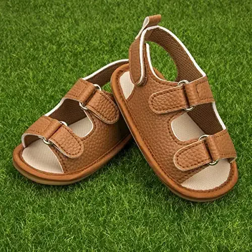 HsdsBebe Infant Baby Boys Girls Summer Beach Sandals Breathable Athletic Anti-slip Soft Sole Newborn First Walker Crib Shoes - 3