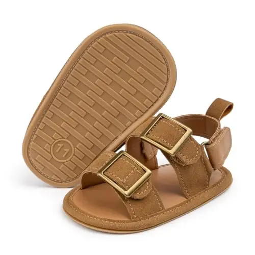 HsdsBebe Infant Baby Boys Girls Summer Beach Sandals Breathable Athletic Anti-slip Soft Sole Newborn First Walker Crib Shoes - 1