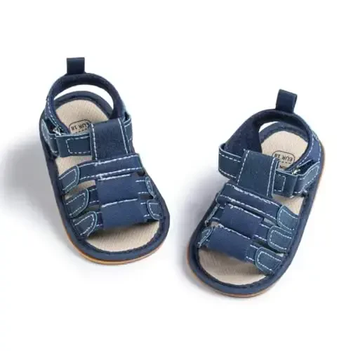 HsdsBebe Infant Baby Boys Girls Summer Beach Sandals Breathable Athletic Anti-slip Soft Sole Newborn First Walker Crib Shoes - 4