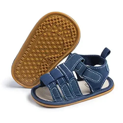 HsdsBebe Infant Baby Boys Girls Summer Beach Sandals Breathable Athletic Anti-slip Soft Sole Newborn First Walker Crib Shoes - 6