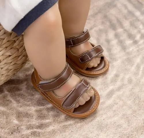 HsdsBebe Infant Baby Boys Girls Summer Beach Sandals Breathable Athletic Anti-slip Soft Sole Newborn First Walker Crib Shoes - 2