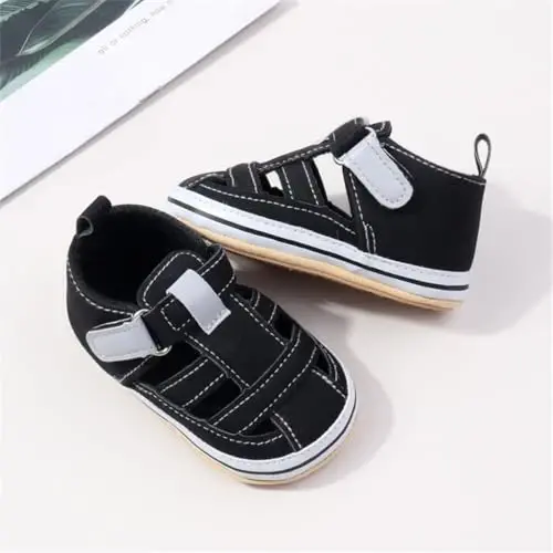 HsdsBebe Infant Baby Boys Girls Summer Beach Sandals Breathable Athletic Anti-slip Soft Sole Newborn First Walker Crib Shoes - 3
