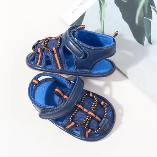 HsdsBebe Infant Baby Boys Girls Summer Beach Sandals Breathable Athletic Anti-slip Soft Sole Newborn First Walker Crib Shoes - 4