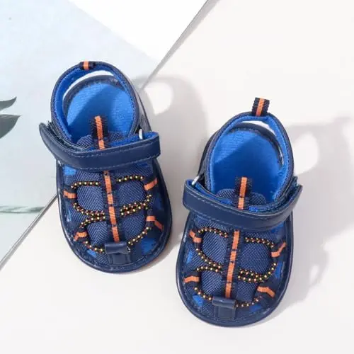 HsdsBebe Infant Baby Boys Girls Summer Beach Sandals Breathable Athletic Anti-slip Soft Sole Newborn First Walker Crib Shoes - 5
