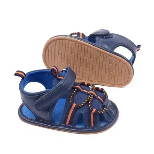 HsdsBebe Infant Baby Boys Girls Summer Beach Sandals Breathable Athletic Anti-slip Soft Sole Newborn First Walker Crib Shoes 