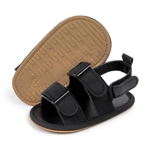 HsdsBebe Infant Baby Boys Girls Summer Beach Sandals Breathable Athletic Anti-slip Soft Sole Newborn First Walker Crib Shoes - 3