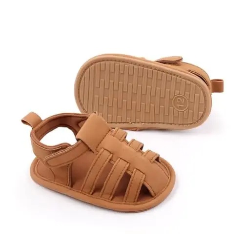 HsdsBebe Infant Baby Boys Girls Summer Beach Sandals Breathable Athletic Anti-slip Soft Sole Newborn First Walker Crib Shoes - 1