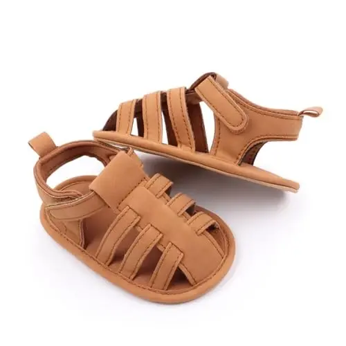 HsdsBebe Infant Baby Boys Girls Summer Beach Sandals Breathable Athletic Anti-slip Soft Sole Newborn First Walker Crib Shoes - 3