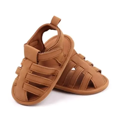 HsdsBebe Infant Baby Boys Girls Summer Beach Sandals Breathable Athletic Anti-slip Soft Sole Newborn First Walker Crib Shoes - 5
