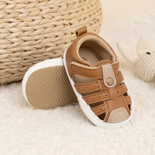 HsdsBebe Infant Baby Boys Girls Summer Beach Sandals Breathable Athletic Anti-slip Soft Sole Newborn First Walker Crib Shoes - 2