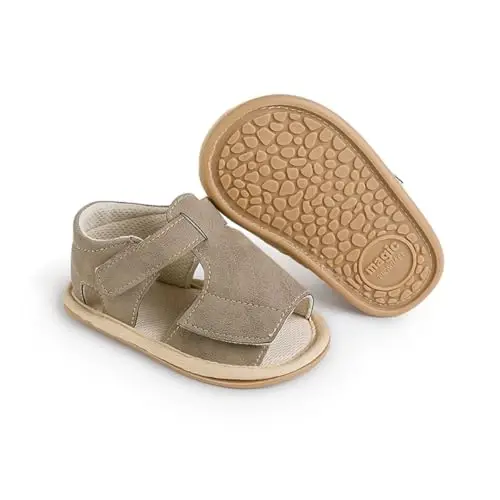 HsdsBebe Infant Baby Boys Girls Summer Beach Sandals Breathable Athletic Anti-slip Soft Sole Newborn First Walker Crib Shoes - 3