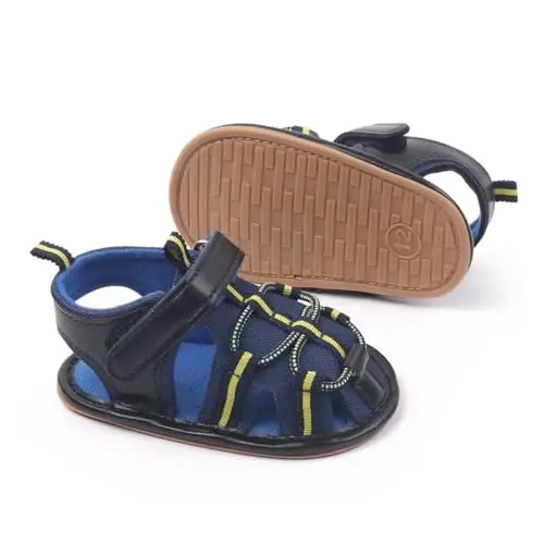 HsdsBebe Infant Baby Boys Girls Summer Beach Sandals Breathable Athletic Anti-slip Soft Sole Newborn First Walker Crib Shoes - HSDSBEBE