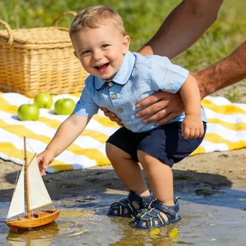 HsdsBebe Infant Baby Boys Girls Summer Beach Sandals Breathable Athletic Anti-slip Soft Sole Newborn First Walker Crib Shoes - HSDSBEBE (1)