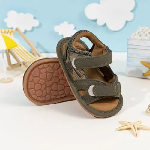 HsdsBebe Infant Baby Boys Girls Summer Beach Sandals Breathable Athletic Anti-slip Soft Sole Newborn First Walker Crib Shoes - HSDSBEBE (1)