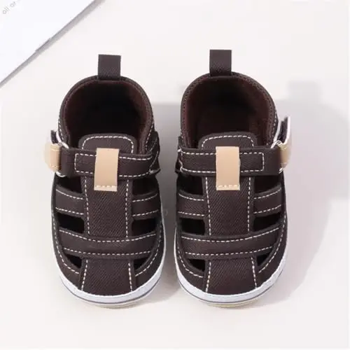 HsdsBebe Infant Baby Boys Girls Summer Beach Sandals Breathable Athletic Anti-slip Soft Sole Newborn First Walker Crib Shoes - 5