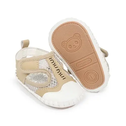 HsdsBebe Infant Baby Boys Girls Summer Beach Sandals Breathable Athletic Anti-slip Soft Sole Newborn First Walker Crib Shoes - 1