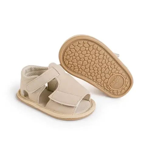 HsdsBebe Infant Baby Boys Girls Summer Beach Sandals Breathable Athletic Anti-slip Soft Sole Newborn First Walker Crib Shoes - 3