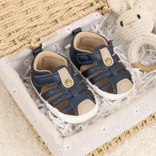 HsdsBebe Infant Baby Boys Girls Summer Beach Sandals Breathable Athletic Anti-slip Soft Sole Newborn First Walker Crib Shoes - 4