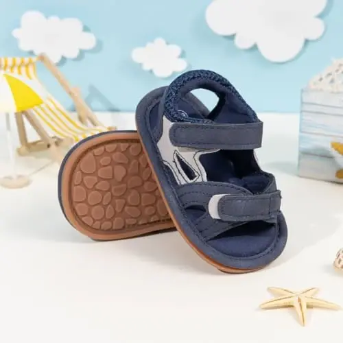 HsdsBebe Infant Baby Boys Girls Summer Beach Sandals Breathable Athletic Anti-slip Soft Sole Newborn First Walker Crib Shoes - HSDSBEBE (1)