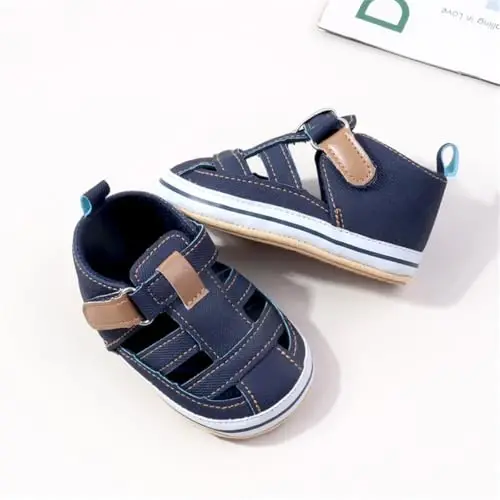 HsdsBebe Infant Baby Boys Girls Summer Beach Sandals Breathable Athletic Anti-slip Soft Sole Newborn First Walker Crib Shoes - 4
