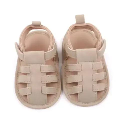 HsdsBebe Infant Baby Boys Girls Summer Beach Sandals Breathable Athletic Anti-slip Soft Sole Newborn First Walker Crib Shoes - 4