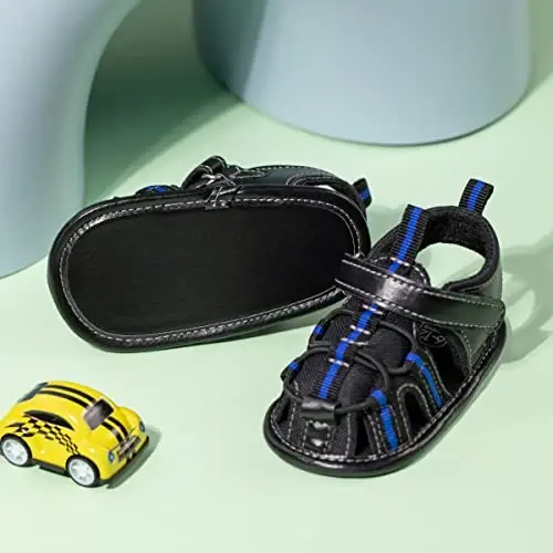 HsdsBebe Infant Baby Boys Girls Summer Beach Sandals Nafas oladigan Atletik Sirpanmaydigan Yumshoq Taglik Yangi tug'ilgan Birinchi Yuruvchi Krovat Poyafzallari - 3