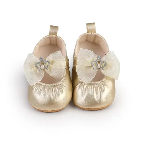 HsdsBebe Infant Baby Girls Mary Jane Flats Bow Non-Slip Soft Sole Princess Toddler First Walkers Sneaker Wedding Dress Shoes - 6