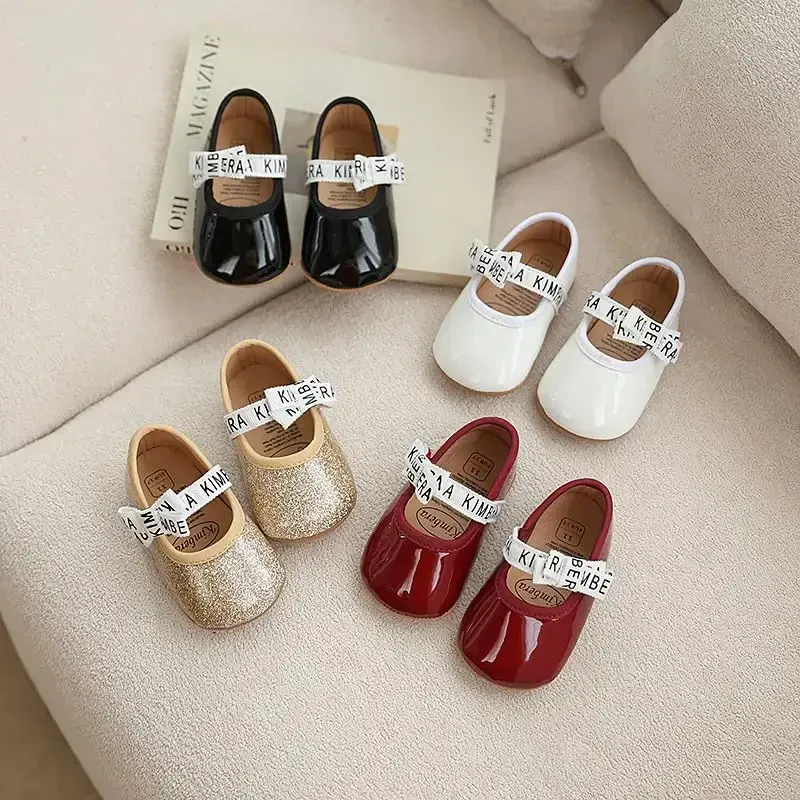HsdsBebe Infant Baby Girls Mary Jane Flats Bow Non-Slip Soft Sole Princess Toddler First Walkers Sneaker Wedding Dress Shoes - 6