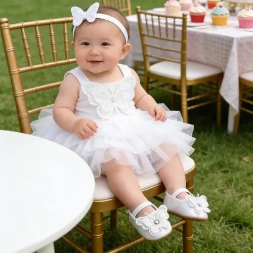 HsdsBebe Infant Baby Girls Mary Jane Flats Bow Non-Slip Soft Sole Princess Toddler First Walkers Sneaker Wedding Dress Shoes - 2