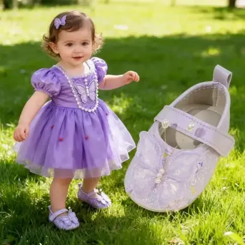 HsdsBebe Baby Girls Mary Jane Flats Non Slip Soft Sole Bowknot Princess Wedding Dress Shoes Toddler First Walkers Infant Newborn Baptism Crib Shoes - HSDSBEBE