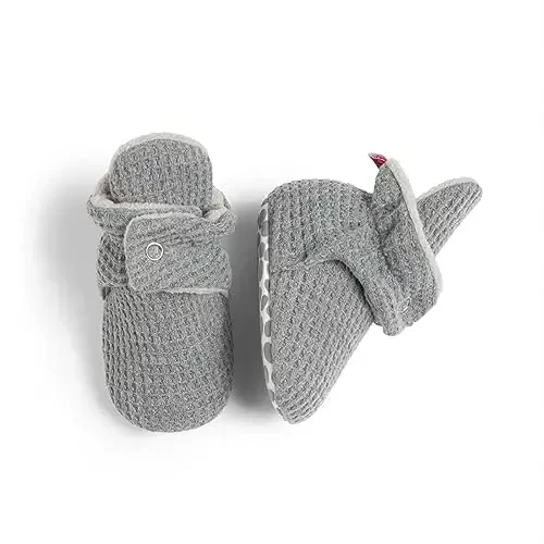 HsdsBebe Unisex Newborn Baby Cotton Booties Non-Slip Sole for Toddler Boys Girls Infant Winter Warm Fleece Cozy Socks Shoes - 4