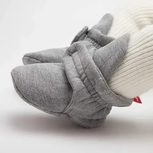 HsdsBebe Unisex Newborn Baby Cotton Booties Non-Slip Sole for Toddler Boys Girls Infant Winter Warm Fleece Cozy Socks Shoes - 2