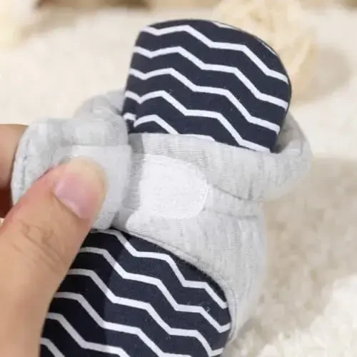 HsdsBebe Unisex Newborn Baby Cotton Booties Non-Slip Sole for Toddler Boys Girls Infant Winter Warm Fleece Cozy Socks Shoes - 5