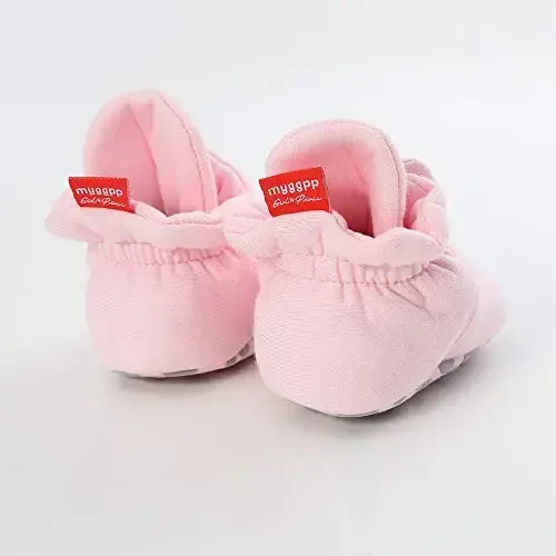 HsdsBebe Unisex Newborn Baby Cotton Booties Non-Slip Sole for Toddler Boys Girls Infant Winter Warm Fleece Cozy Socks Shoes - 3