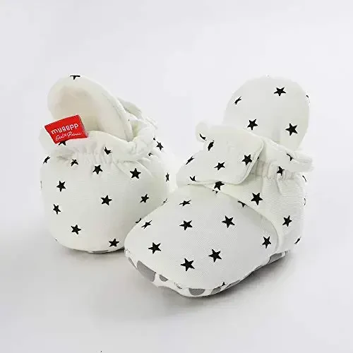 HsdsBebe Unisex Newborn Baby Cotton Booties Non-Slip Sole for Toddler Boys Girls Infant Winter Warm Fleece Cozy Socks Shoes - 3